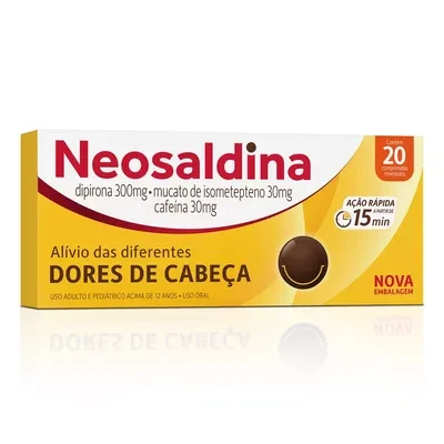 Neosaldina Dipirona 300Mg + Mucato De Isometepteno 30Mg + Cafeína 30Mg 20 Comprimidos